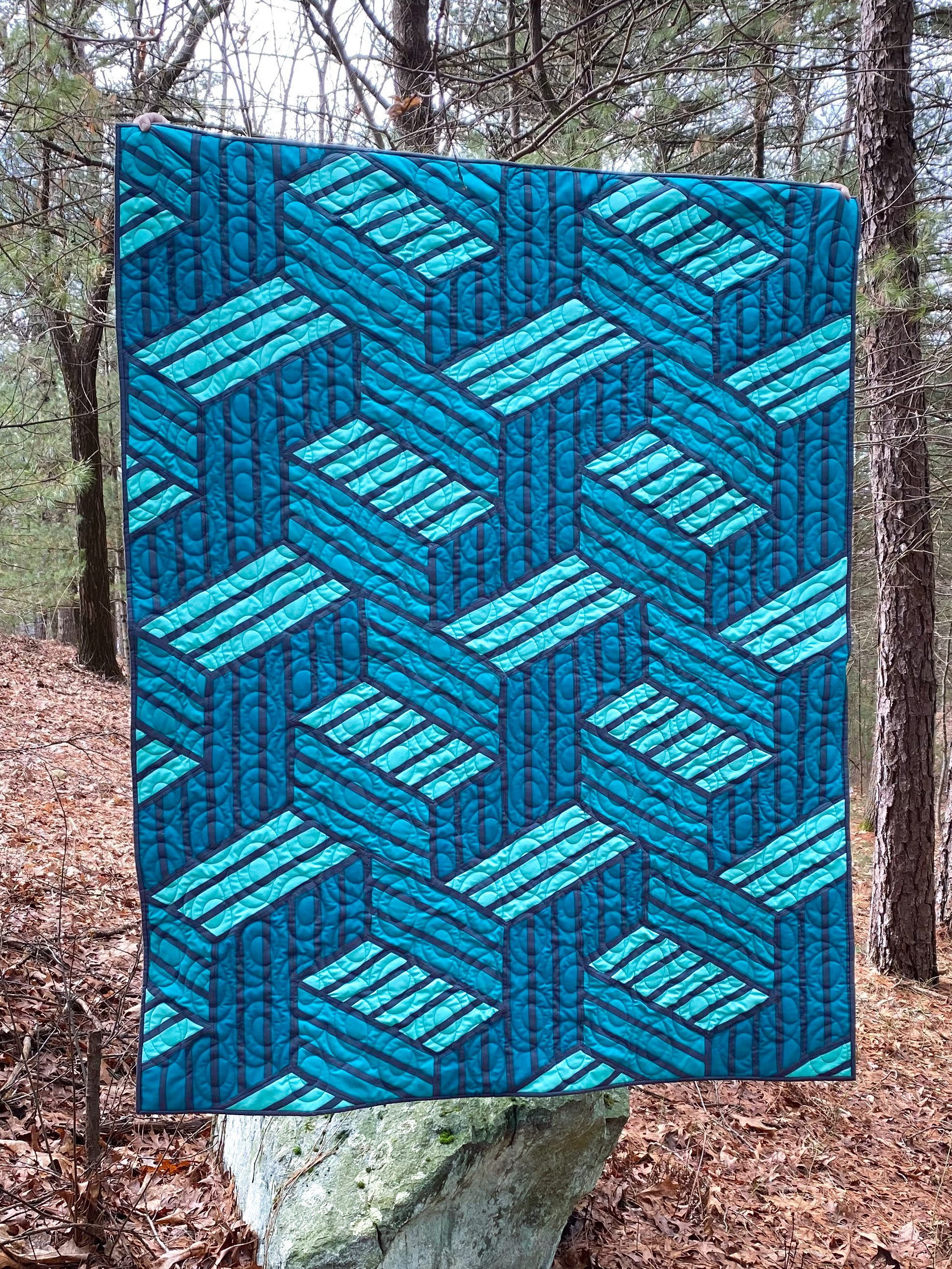 Illusion Quilt Pattern, PDF Quilt Pattern, 3D Blocks Quilt, Modern ...
