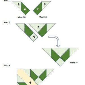 Spring flowers modern quilt, PDF quilt pattern, quilt templates and instructions image 5