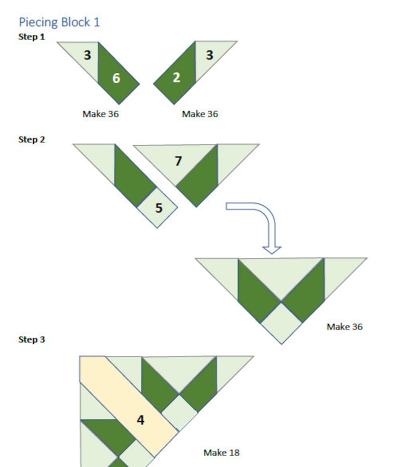 Spring flowers modern quilt, PDF quilt pattern, quilt templates and instructions image 5