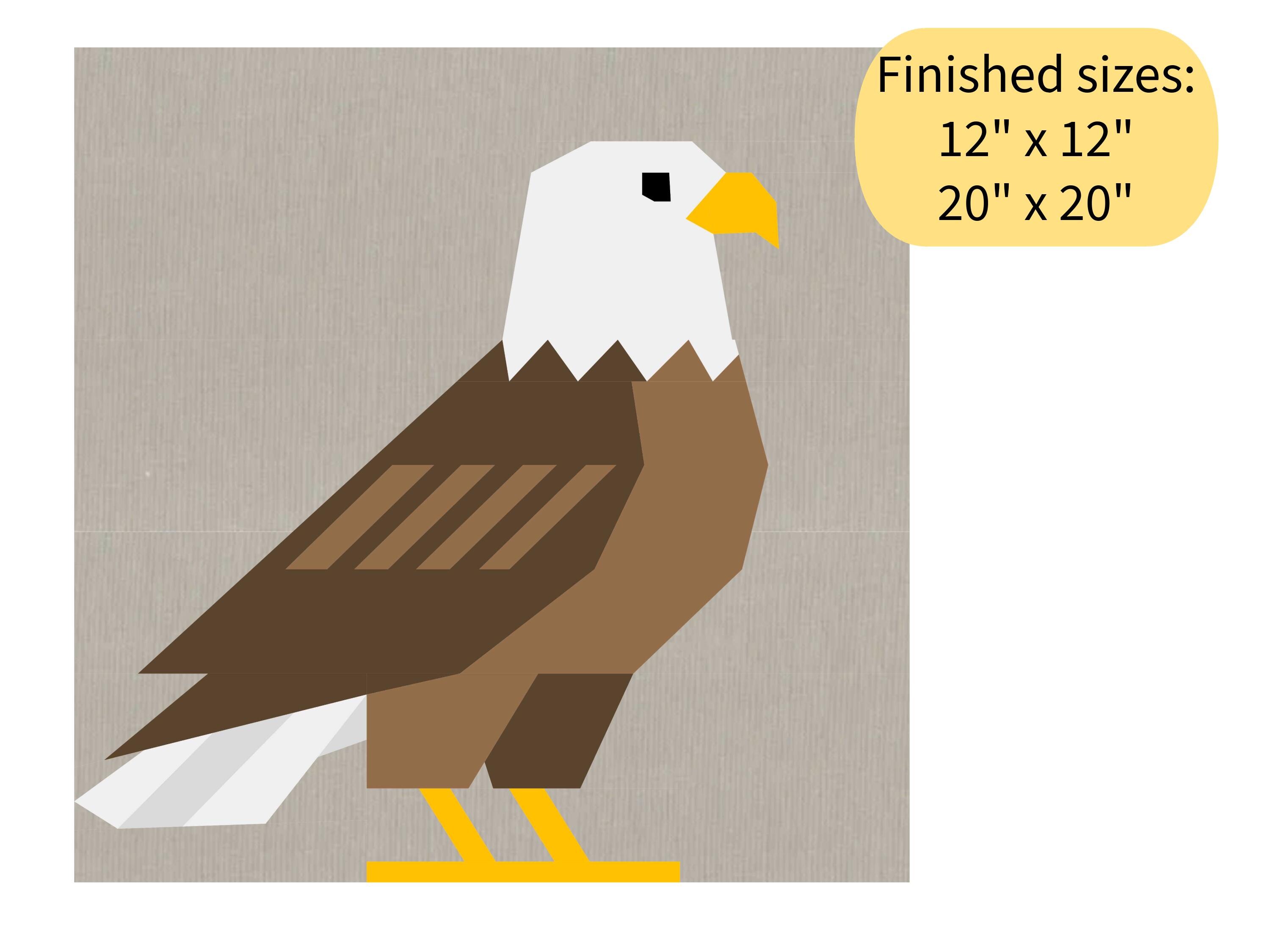 Eagle Quilt Block Pattern | FPP Foundation Paper Piecing | Modern Bird ...