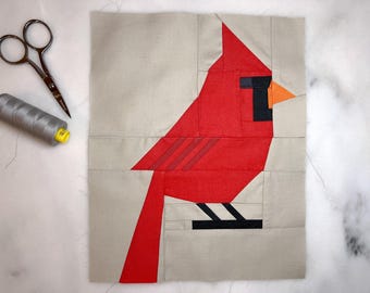 Cardinal FPP Papierstück Quilt Blockmuster