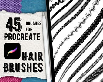 Hair Brush Pack for Procreate | 45 Hair & Braid Brushes