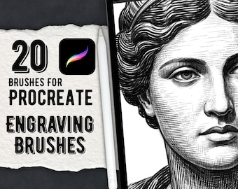 Engraving & Dotwork Brush Pack for Procreate | 20 Professional Brushes