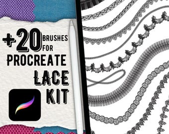 20+ Lace Brushes for Procreate | Fashion & Illustration