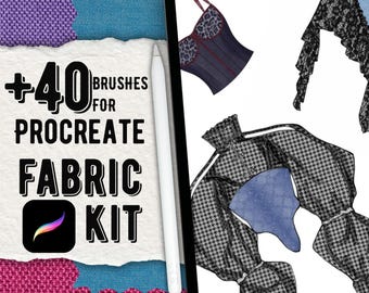 Fabric Texture Brush Pack for Procreate | 40+ Textile Pattern Brushes
