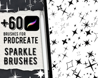 60+ Sparkle Stamp Brushes for Procreate | Tattoo & Illustration Brush Pack