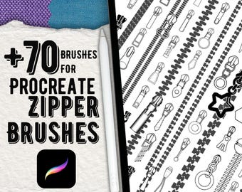 Über 75 Reißverschluss-Pinsel für Procreate | Modedesign-Pinselset