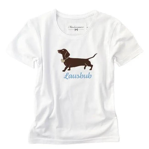 Boys' traditional T-shirt with dachshund Lausbub