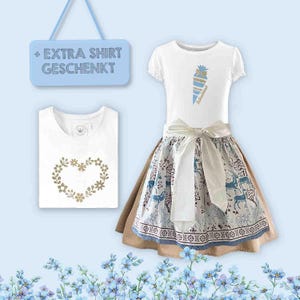 Girls&#39; dirndl &quot;Back to school&quot; blue-white