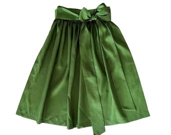 Women's Dirndl Apron Midi Taffeta Green