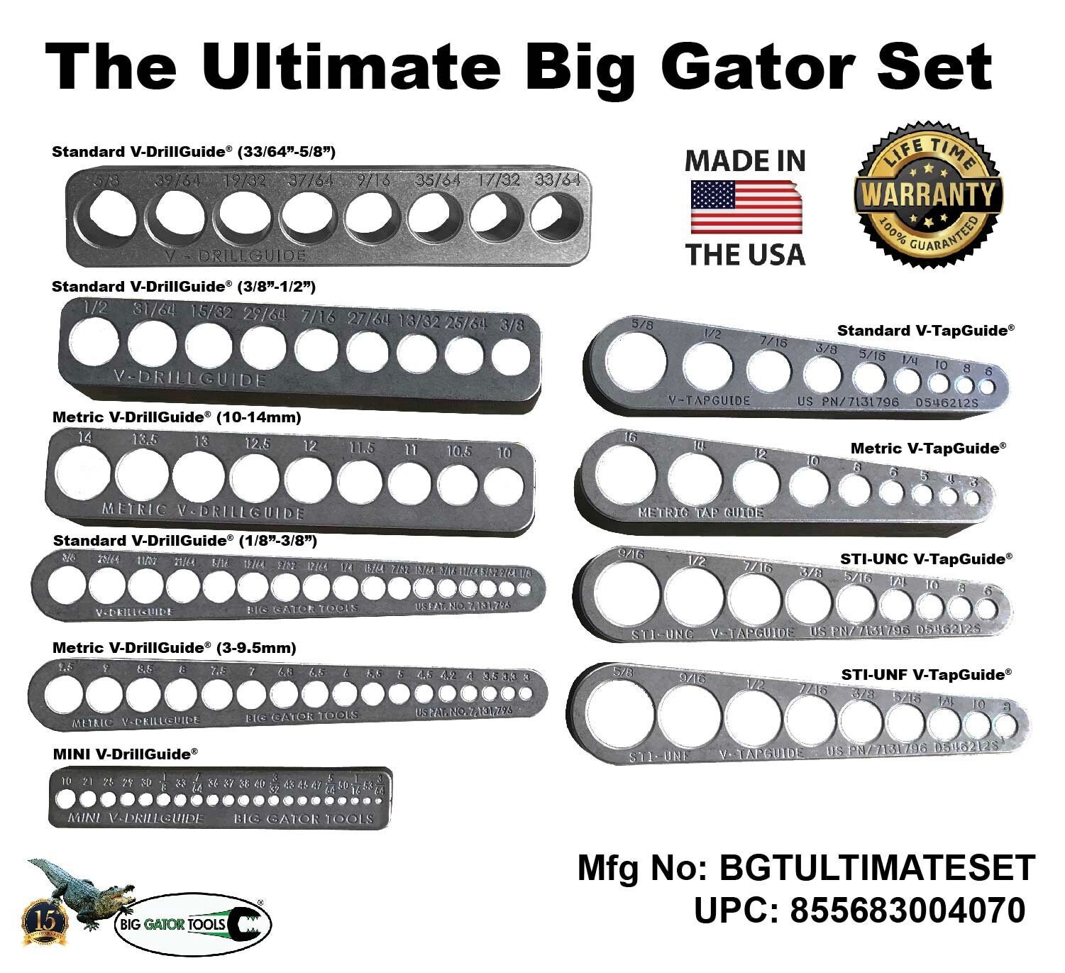Big Gator Tools MDG1000NP V-Drill Guide Tool 3mm To 9.5mm New Free Shipping USA Big Gator Tools MDG1000NP V-Drill Guide Tool 3mm To 9.5mm New Free Shipping USA