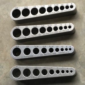 Big Gator gängtappset - Set med 4 V-gängtappsguider - Dessa gängtappblock startar varje hål rakt och hjälper till att förhindra att gängtapparna går sönder - Livstidsgaranti