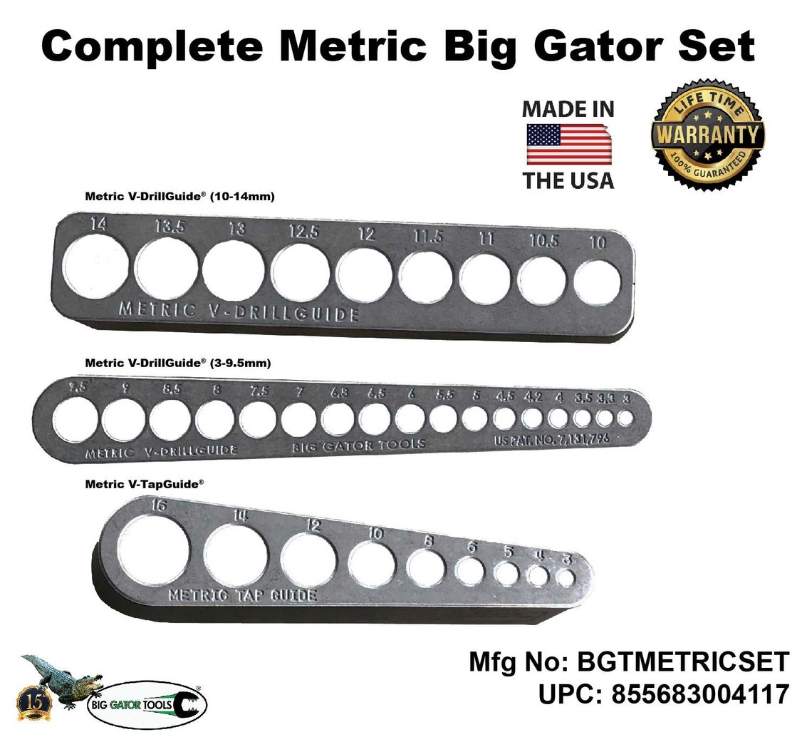 The Complete Metric Set Drill & Tap Guides Big Gator Tools Line Metric