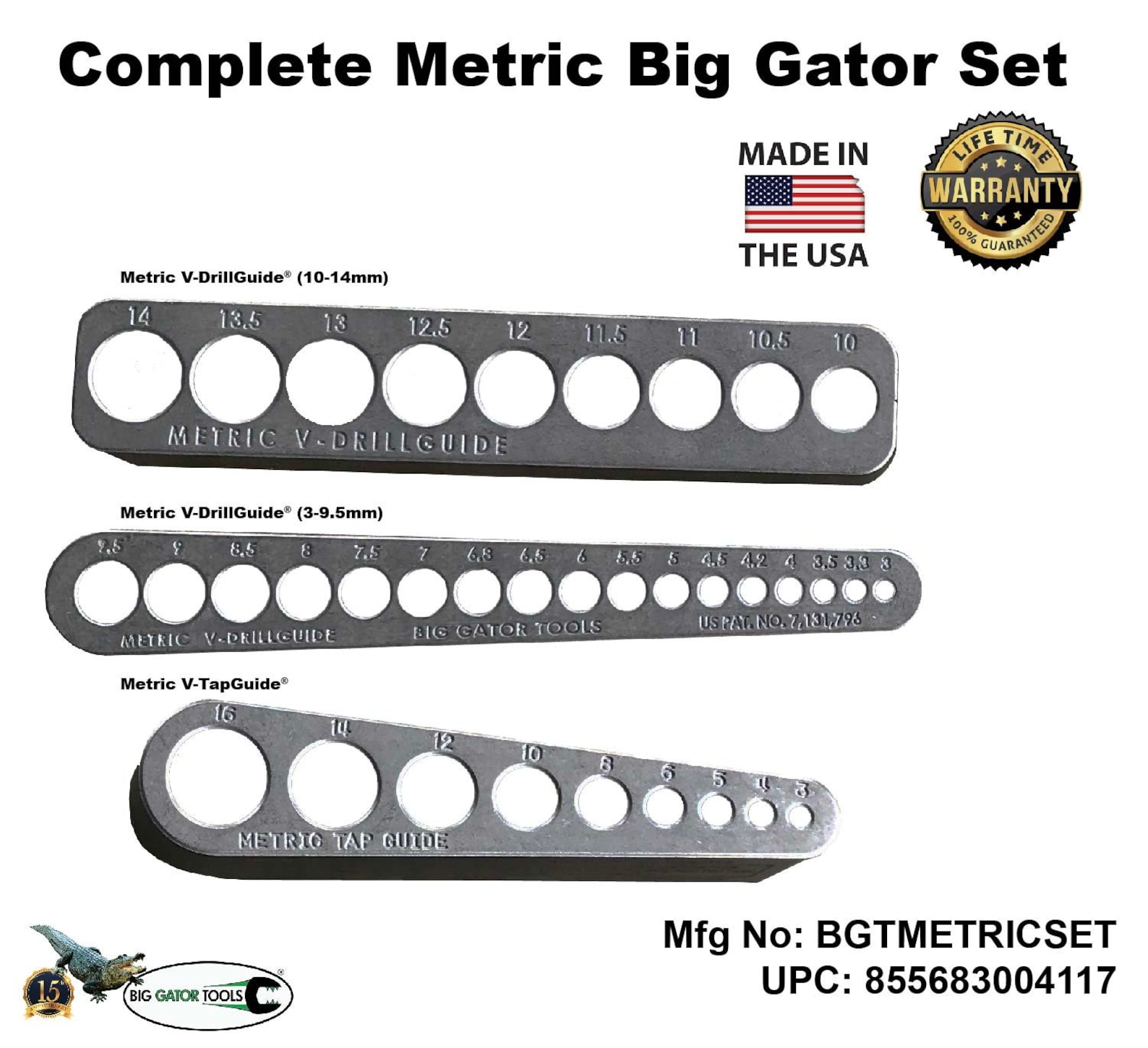 The Complete Metric Set Drill & Tap Guides Big Gator Tools Line Metric