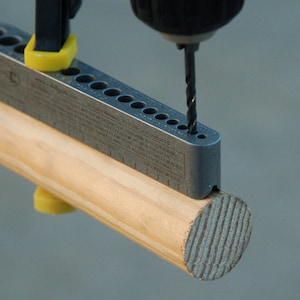 Drill Bit Guide - 1/8&quot;-3/8&quot; Standard V-DrillGuide - 17 holes - Drilling Accessory - Tool - Lifetime Warranty - Like a portable drill press!