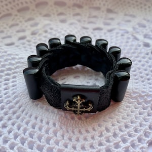 Prayer Rope Lestovka, Lestovka blue or black handmade from genuine leather for 10 divisions