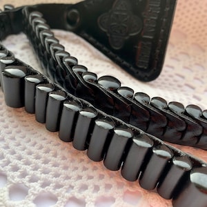 Prayer Rope Lestovka , Rosary Lestovka black handmade from genuine leather for 50 steps (divisions)