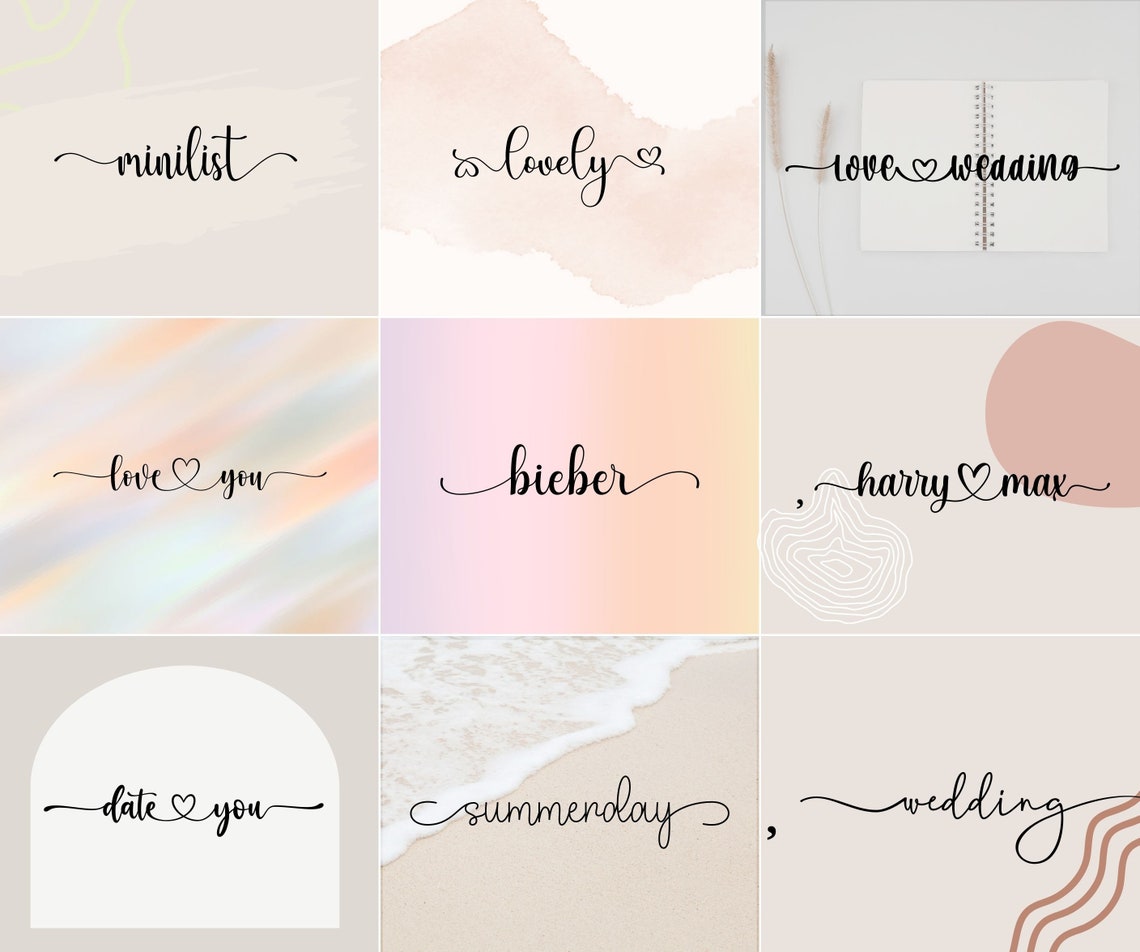 50 Swirl Font Bundle Cricut Fonts Canva Fonts Procreate Etsy