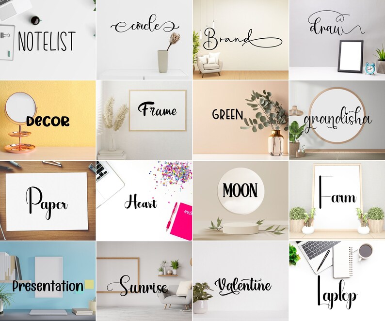 50 Swirl Font Bundle Cricut Fonts Canva Fonts Procreate Etsy