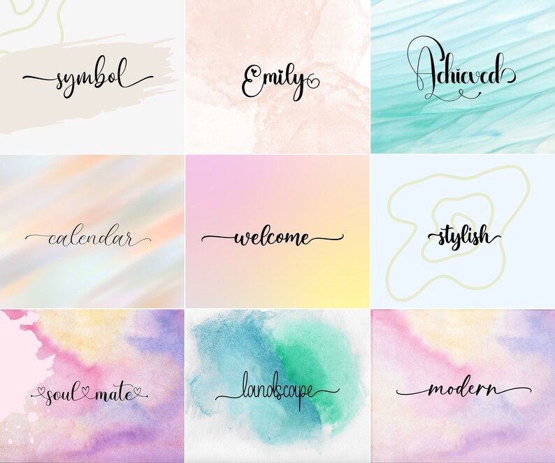 50 Swirl Font Bundle Cricut Fonts Canva Fonts Procreate Etsy