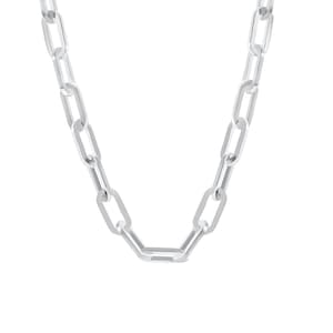 Small Paper Clip Link Necklace | Minimalist Paper Clip Chain Choker | 3 Sizes Available | 16 Inch 18 Inch 20 Inch Link Necklace |