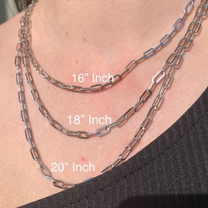 Thick Paperclip Necklace Chain Sterling Silver Paperclip Chain Everyday Handmade Paperclip Chain Necklace Simple Layering Necklace