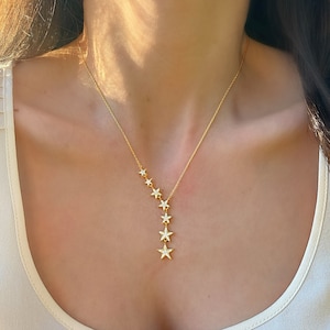 Gold Stars Necklace | Necklace | Gold Chain | Minimalist Necklace | Necklaces for Women | Dainty Necklace | Gifts For Mom | Gifts For Her