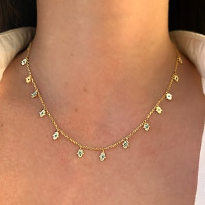 Gold Hamsa Charm Necklace | Palm Charm |  Hamsa Charm | Fatima Hand Charm | Kabbalah Jewish Gift | Personalized Gift | Protective Gift