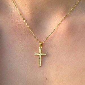 Dainty Cross Necklace | Religious Baptism Gift | Small Diamond CZ Cross | Minimalist Cross Necklace | Birthday Gift | Everyday Necklace