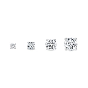 Piccoli orecchini a bottone CZ / Orecchini a bottone in argento sterling CZ 2 mm /3 mm / 4 mm / 5 mm / Orecchini a bottone solitario a 4 punte / Borchie a bottone CZ a taglio brillante