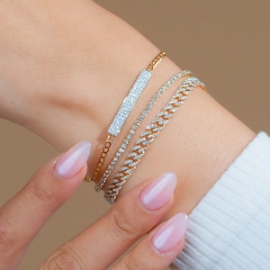 Diamond Tennis Bracelet | 2 ctw 14K Gold Genuine Natural Diamond Bracelet | Best Christmas Gift For Her | Birthday Gift | Free Shipping