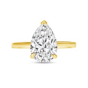 Pear Shape Lab Grown Diamond IGI Certificate Solitaire Engagement Ring 1 - 1.5 - 2 - 3 - 4 - 5 carat | Delicate Proposal Ring