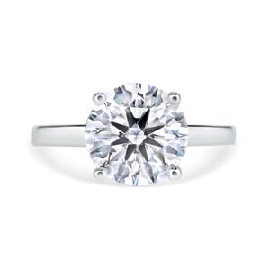 Round Cut Diamond Solitaire Ring | 14K 18K  Gold Platinum Four Prong Setting Round Cut Lab Grown Diamond Solitaire | IGI Certified Diamond