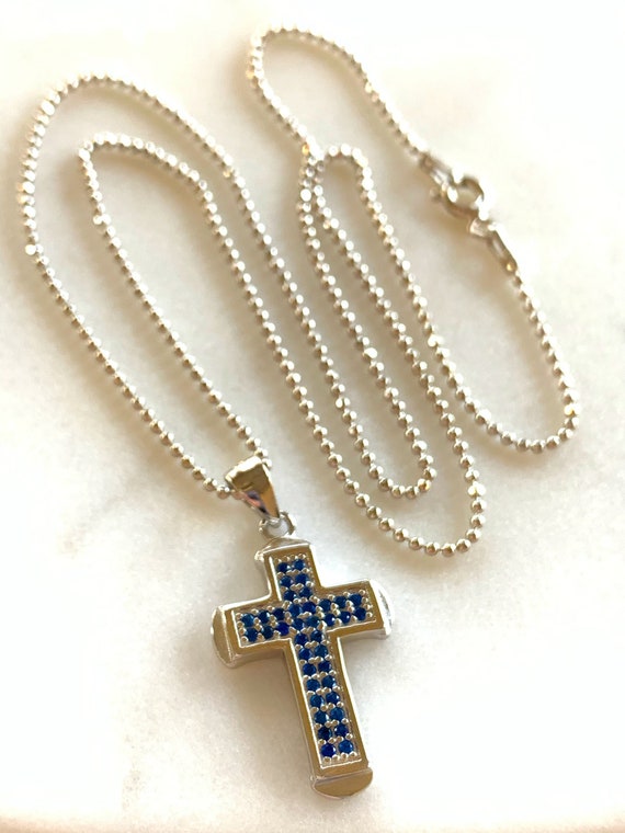 September birthstone cross necklace deals
