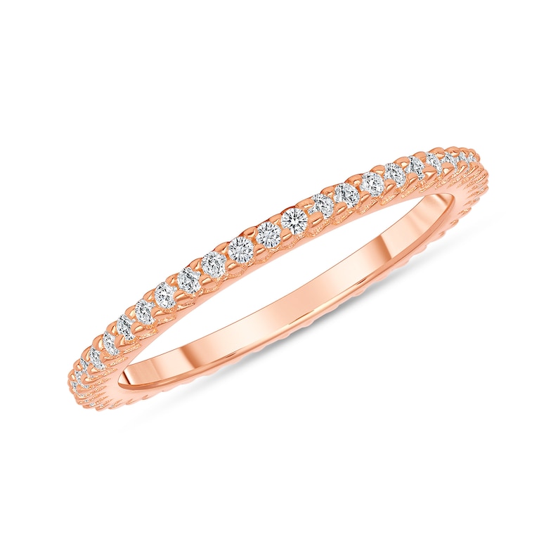 Full Eternity Band Micro Pave Eternity Band Rose Gold Simulated Diamond Pave Ring Stackable Silver Pave Ring Dainty Stackable Rings