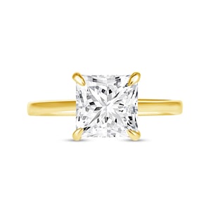 Princess Cut IGI Certified 1 - 2 - 3 - 4 - 5 Carat  Lab Grown Diamond Solitaire Wedding Ring 14K 18K Gold  Platinum Ring