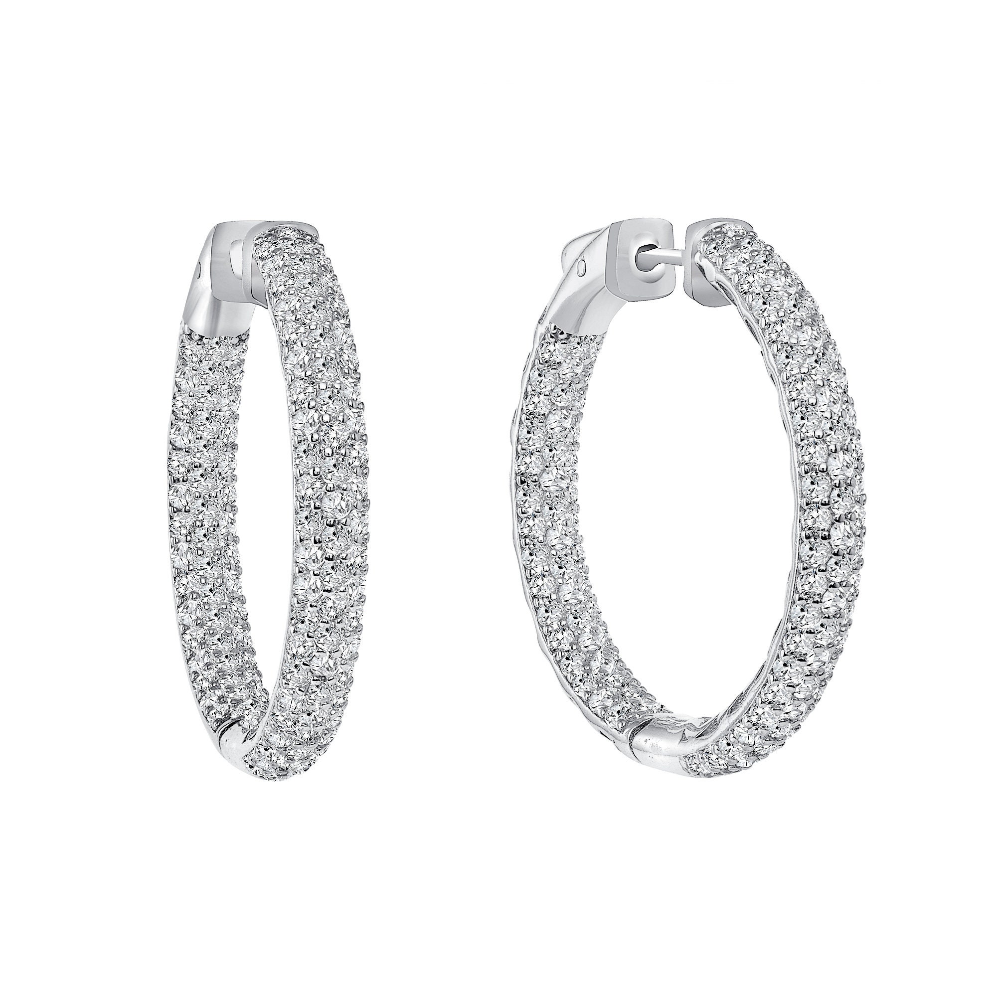 Orecchini A Cerchio Inside Out Diamonique Pave CZ Da 45 - Foto 3