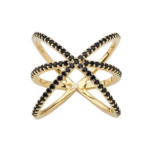 Criss Cross Ring | Crossover Ring | Sterling Silver Ring | Crossover Jewelry | CZ Ring