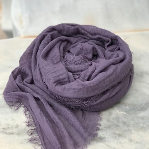 Natural linen scarf- soft scarf- all seasons scarf- trending item- long scarf- men/ women scarf- unisex- custom color scarf- linen shawl