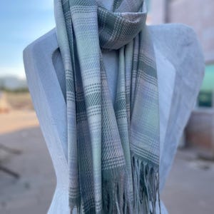 Green Cashmere Scarf: Handcrafted Turkish Woven Shawl