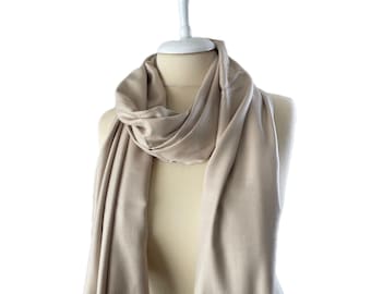 Premium Cashmere Pashmina | Soft Knit Winter Scarf with Fringe