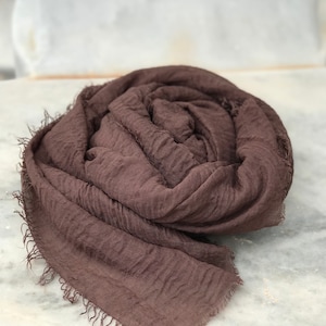 Light Weight Scarf - Wrap - Natural Color Summer Scarf - Shawl - Rustic - Festival-unisex- custom color scarf- linen shawl