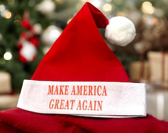Bonnet de père Noël rouge Make America Great, casquette de père Noël MAGA pour les partisans de Trump