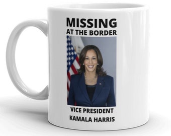 Segurança Fronteiriça, Kamala Desaparecida, Proteger A Fronteira, Acabar O Muro, Anti Kamala Harris, Anti Joe Biden, Caneca Conservadora, Construir O Muro