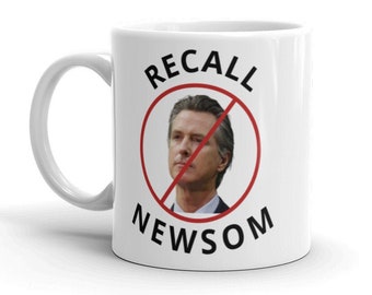 Recall Newsom, Governador da Califórnia Newson, Gavin Newsom, Recall Gavin, Caneca para Republicanos e Anti-Newsom, Governador Anti-Califórnia