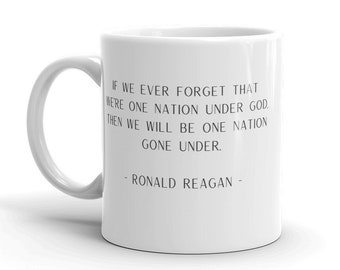 Ronald Reagan, cita de Ronald Reagan, taza de Ronald Reagan, cita del gobierno, cita del capitalismo, taza conservadora, una nación bajo Dios, taza de regalo