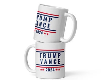 Mug Trump and Vance 2024, Mug MAGA, Mug Make America Great Again, Trump for President 2024, Vice-président J.D. Vance, Républicain, Mug Trump