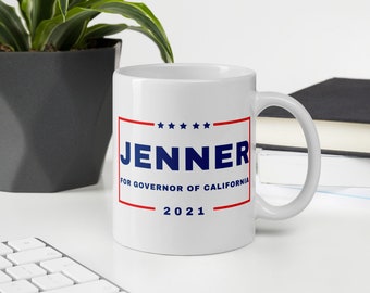 Caitlyn Jenner, Jenner para governador, governador da Califórnia, Recall Newsom, Jenner Republican Gov, Caitlyn Jenner Political Mug, GOP Trans