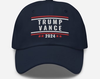 Chapéu clássico de papai Trump e Vance 2024, chapéu MAGA, chapéu Make America Great Again, Trump para presidente 2024, vice-presidente J.D. Vance, chapéu Trump