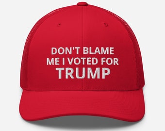 Sombrero anti-Biden, sombrero conservador, no me culpes, voté por el sombrero de Trump, el sombrero de Trump, el regalo republicano, el sombrero republicano, el sombrero republicano, Trump 2024